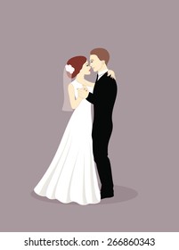 wedding couple, vector illustration