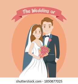 wedding couple vector illustration, couple cartoon