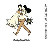 wedding couple vector illustration graphic