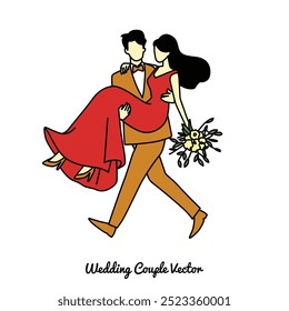 wedding couple vector illustration graphic