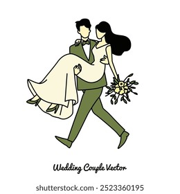 wedding couple vector illustration graphic