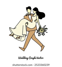 wedding couple vector illustration graphic