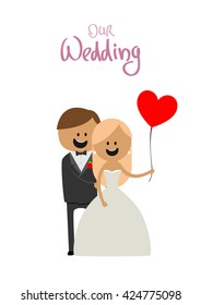 Wedding couple vector illustration. Wedding couple isolated on white background. Wedding couple vector icon illustration. Wedding couple isolated vector. Wedding couple silhouette