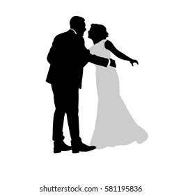 Wedding couple vector silhouette