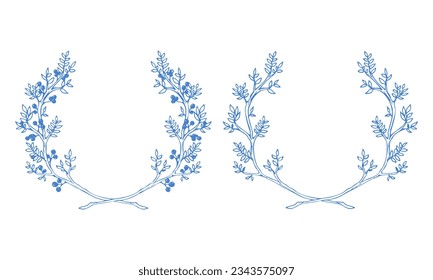 Wedding crest nature branch set