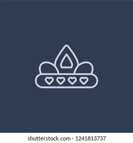 wedding Crown icon. wedding Crown linear design concept from Wedding and love collection. Simple element vector illustration on dark blue background.