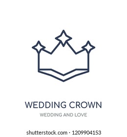 wedding Crown icon. wedding Crown linear symbol design from Wedding and love collection. Simple outline element vector illustration on white background.