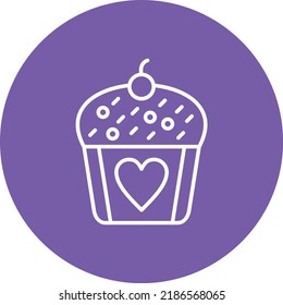 Hochzeit Cupcake Linie Kreis Symbol Vektorbild. Kann auch für Web-Apps, mobile Apps und Printmedien verwendet werden.