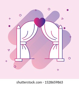 
wedding curtains icon. Elements of Valentine's Day icon. Premium quality graphic design icon. Simple icon for websites, web design, mobile app, info graphics on pink  background