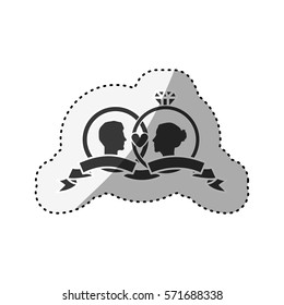 Wedding cute ornament icon vector illustration graphic design