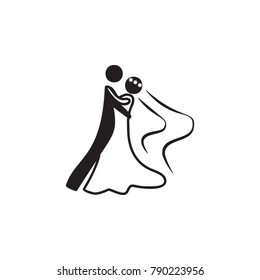 a wedding dance icon. Dance elements. Premium quality graphic design icon. Simple love icon for websites, web design, mobile app, info graphics on white background
