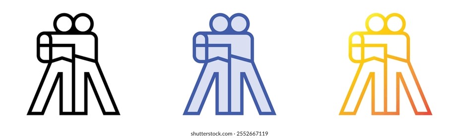 wedding dance icon. Linear, Blue Fill and Gradient Style Design Isolated On White Background