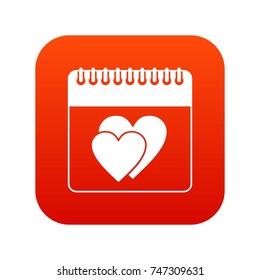 Wedding date day on calendar in simple style isolated on white background vector illustration