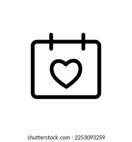 Wedding date icon line isolated on white background. Black flat thin icon on modern outline style. Linear symbol and editable stroke. Simple and pixel perfect stroke vector illustration