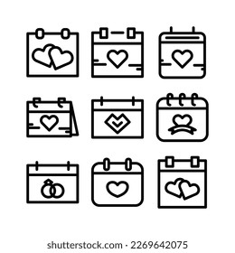 icono de fecha de boda o logotipo símbolo de signo aislado ilustración vectorial - iconos vectoriales de estilo negro de alta calidad
