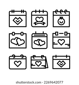 wedding date icon or logo isolated sign symbol vector illustration - high quality black style vector icons
