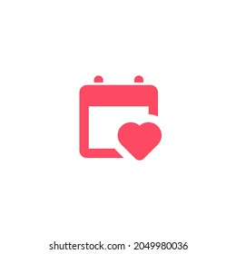 Wedding date icon romantic event day simple single pictogram flat icon style graphic design vector