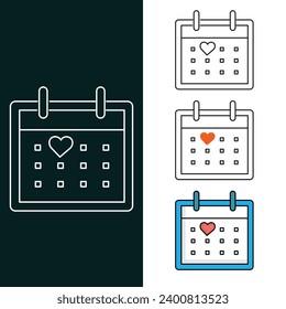 "Wedding Date Vector Illustration. Icon Design"