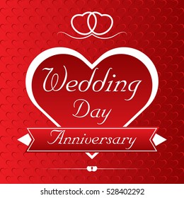 wedding day anniversary - vector illustration