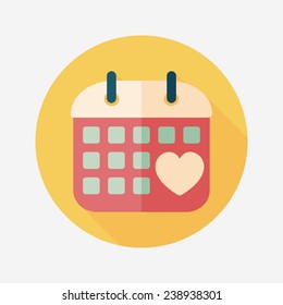 wedding day calendar flat icon with long shadow,eps10