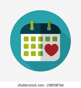 wedding day calendar flat icon with long shadow,eps10