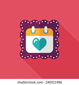 wedding day calendar flat icon with long shadow,eps10