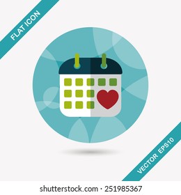 wedding day calendar flat icon with long shadow,eps10