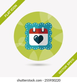 wedding day calendar flat icon with long shadow,eps10