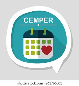 wedding day calendar flat icon with long shadow,eps10