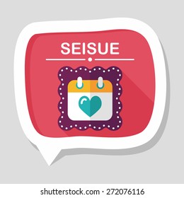 wedding day calendar flat icon with long shadow,eps10