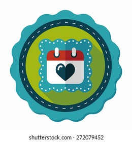 wedding day calendar flat icon with long shadow,eps10