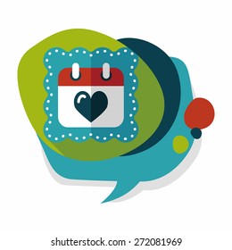 wedding day calendar flat icon with long shadow,eps10