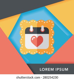 wedding day calendar flat icon with long shadow,eps10