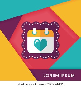wedding day calendar flat icon with long shadow,eps10