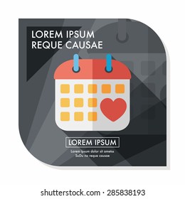 wedding day calendar flat icon with long shadow,eps10