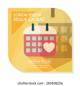 wedding day calendar flat icon with long shadow,eps10