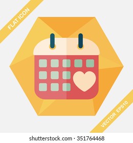 wedding day calendar flat icon with long shadow,eps10