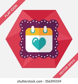 wedding day calendar flat icon with long shadow,eps10
