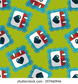 wedding day calendar flat icon,eps10 seamless pattern background
