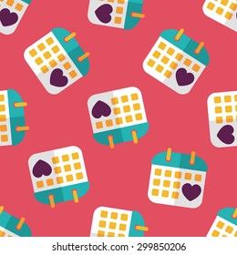 wedding day calendar flat icon,eps10 seamless pattern background