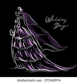 Wedding day card. vector background