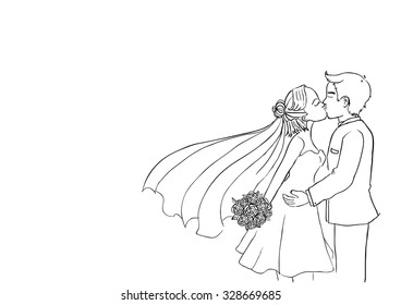 wedding day couple black and white