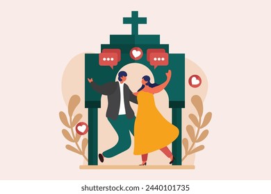 Wedding Day Flat Illustration Design
