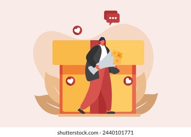 Diseño de ilustración plana del día de la boda