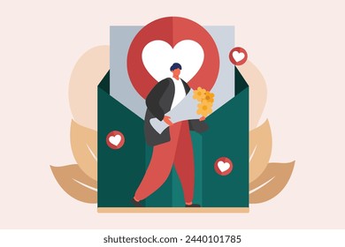 Diseño de ilustración plana del día de la boda