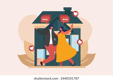 Diseño de ilustración plana del día de la boda
