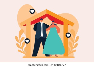 Wedding Day Flat Illustration Design