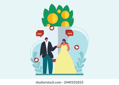 Wedding Day Flat Illustration Design