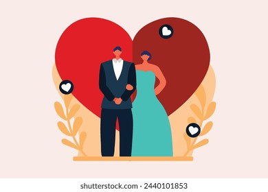 Wedding Day Flat Illustration Design