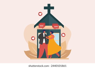 Wedding Day Flat Illustration Design